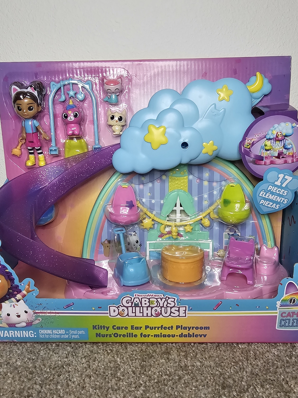 Gabby’s Dollhouse Kitty Care Playroom - Pink & Blue Playset
